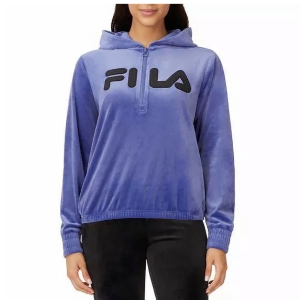 Fila Velour sweatshirt hoodie small New NWT warm beautiful purple blue